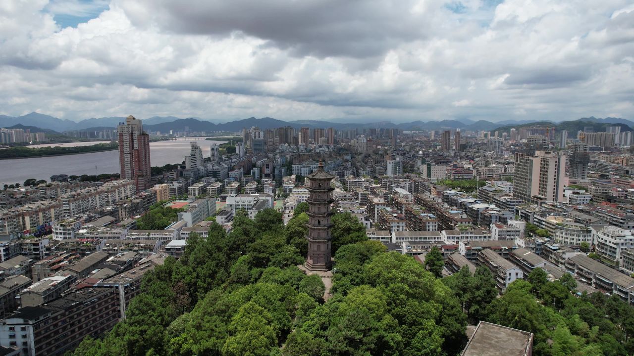 浙江温州城市建设航拍 