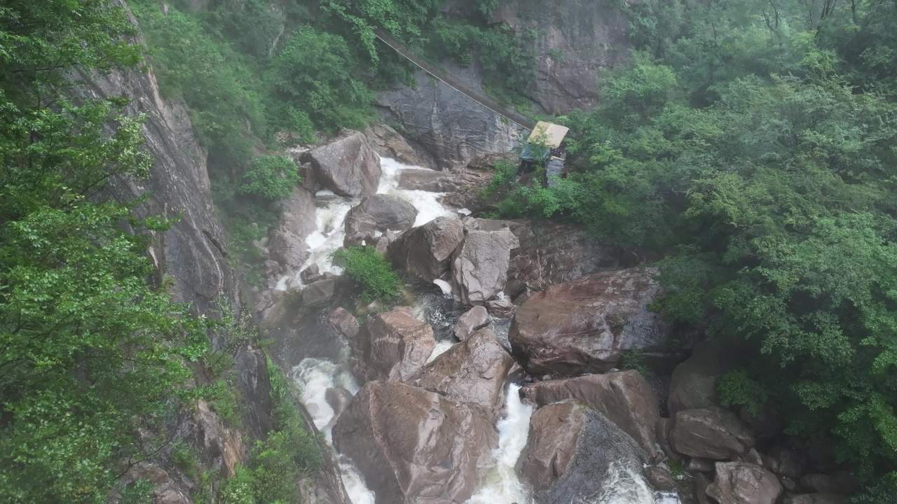 雨中森林瀑布之旅