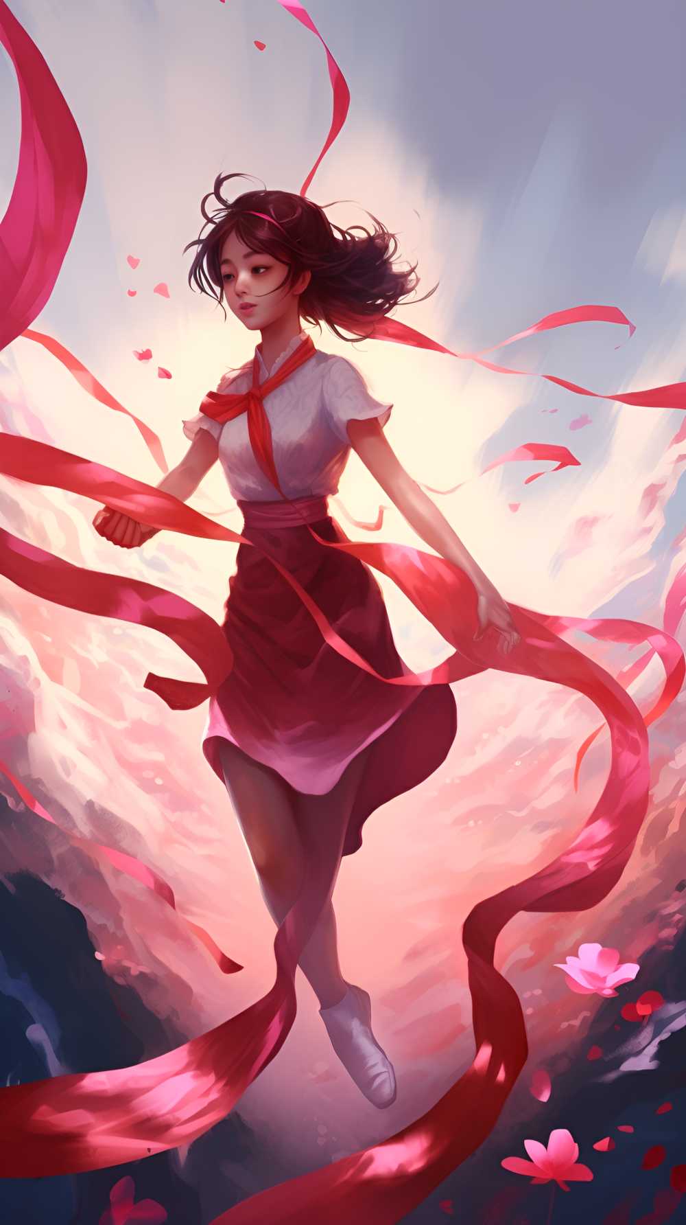 插画女孩非常自然