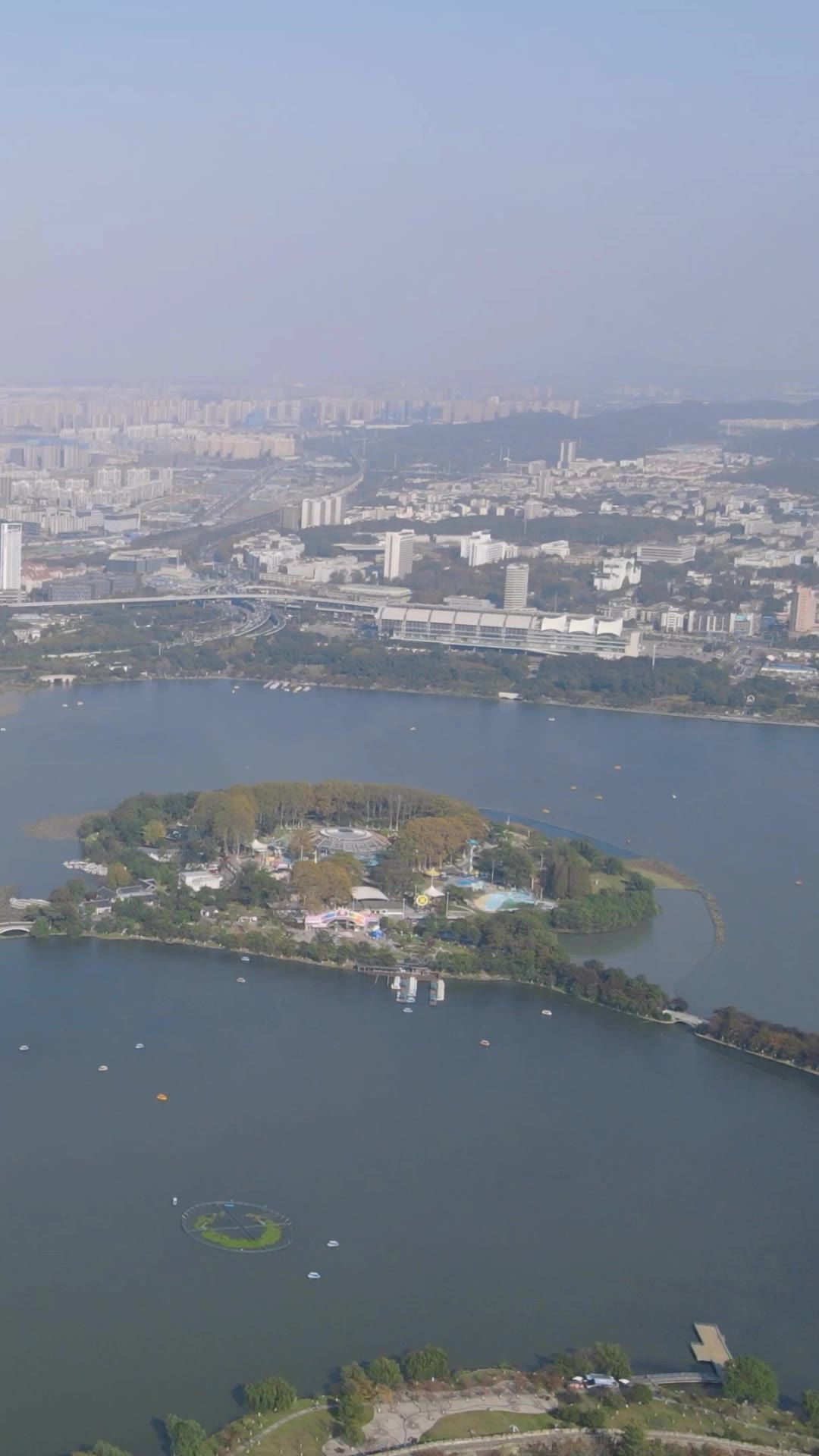 南京玄武湖4A景区竖屏航拍