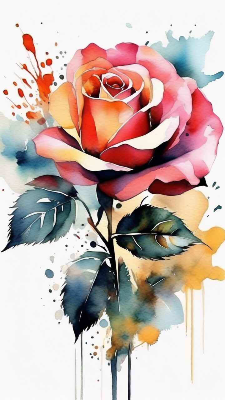 抽象花卉玫瑰插画 21