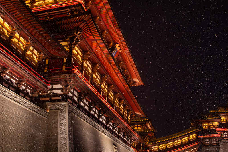 洛阳应天门雪景