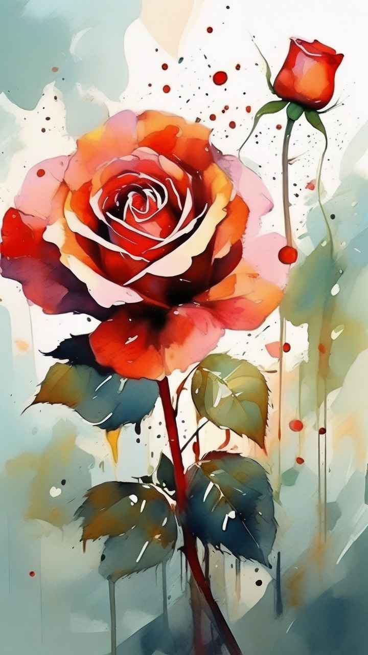 抽象花卉玫瑰插画 36