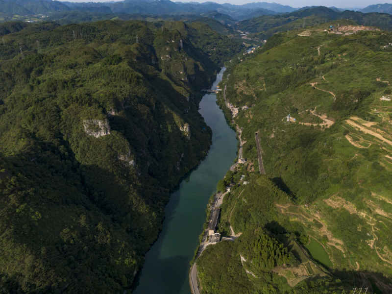 自然风光祖国山川河流航拍摄影图