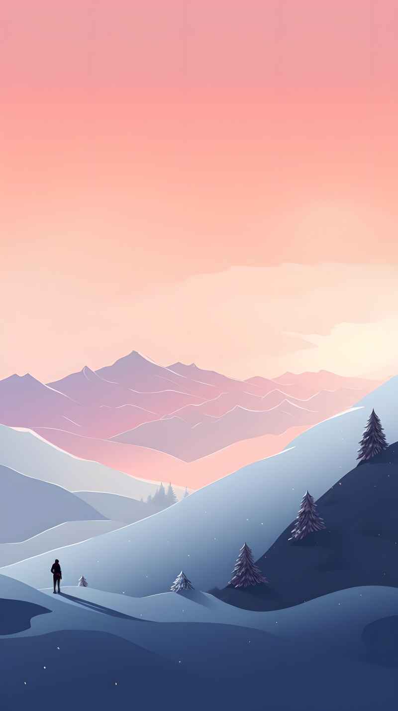 冬季唯美雪景创业插画 10