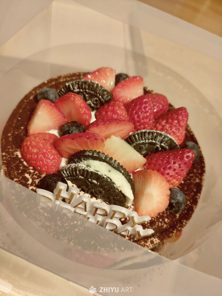 创意水果饼干生日蛋糕场景