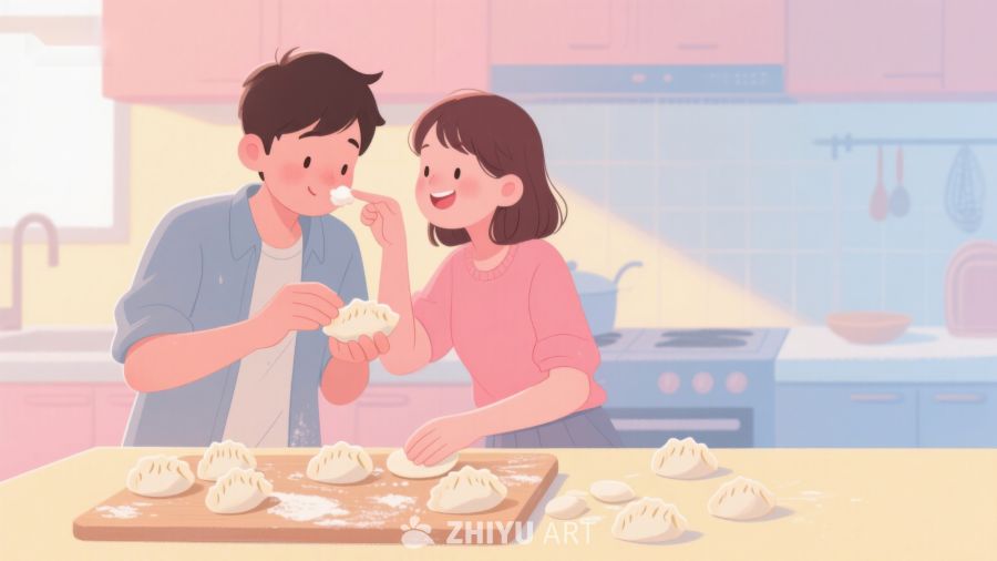 厨房里温馨的包饺子时光 29