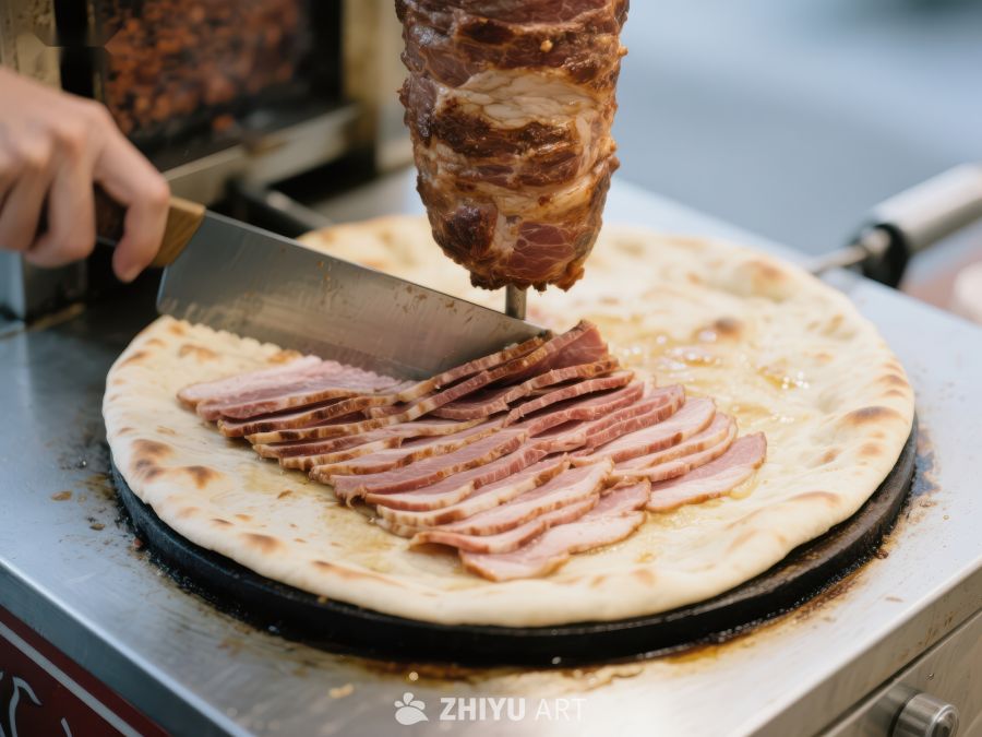 烤肉卷饼制作过程 316