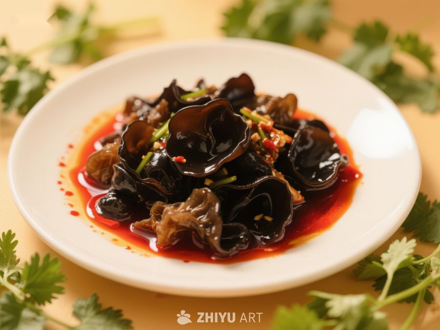 凉拌黑木耳，红油点缀 500