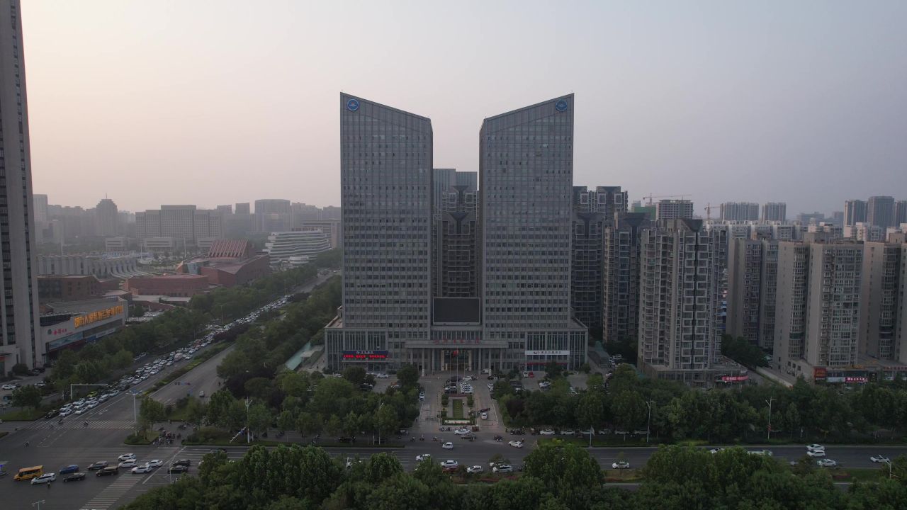 河南新乡市城市建设交通高楼航拍 