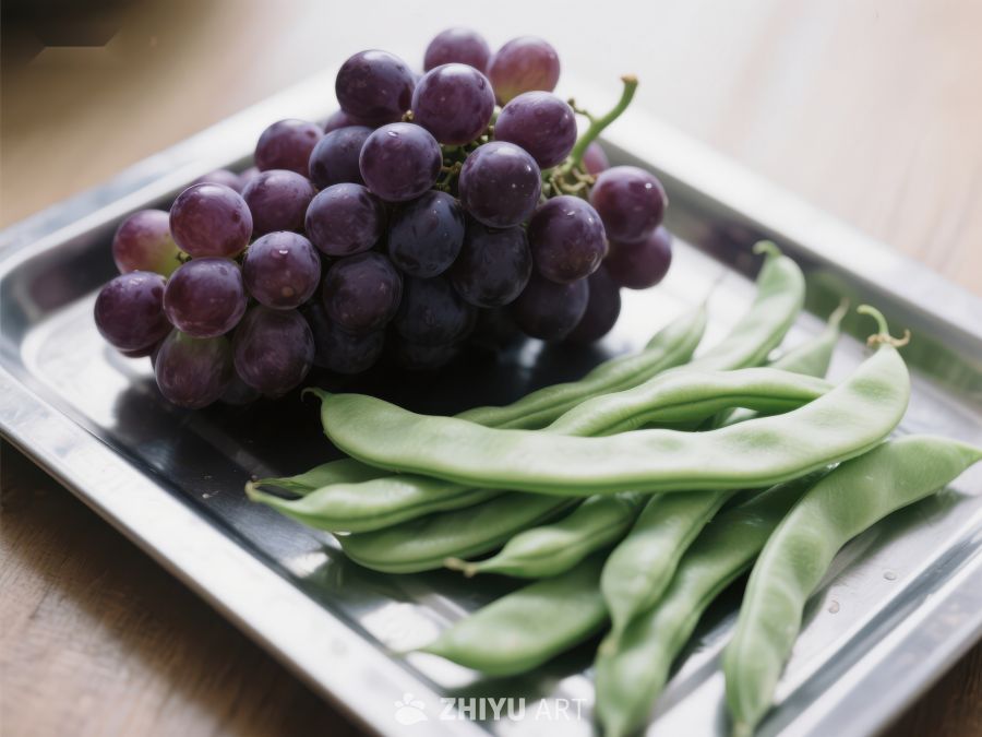 葡萄与四季豆的静物组合 310