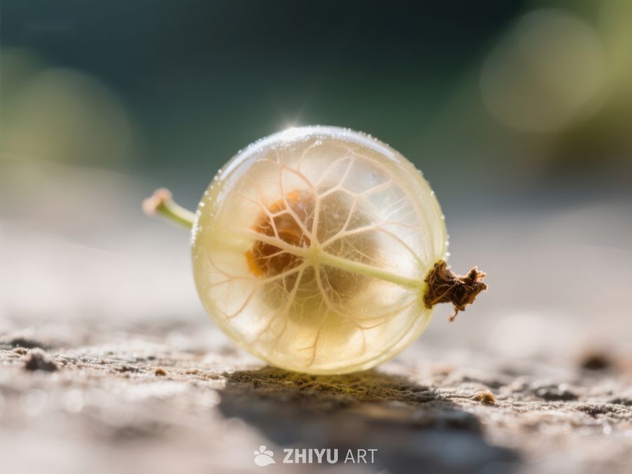 透明果实特写，自然光线照射 604
