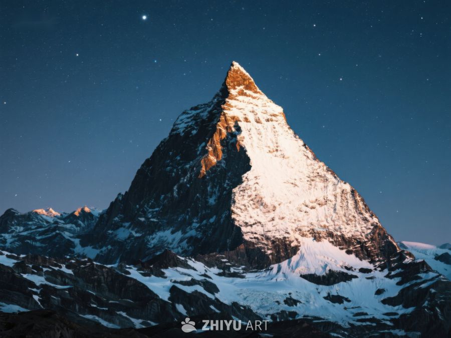 夜幕下的雪山奇峰 453