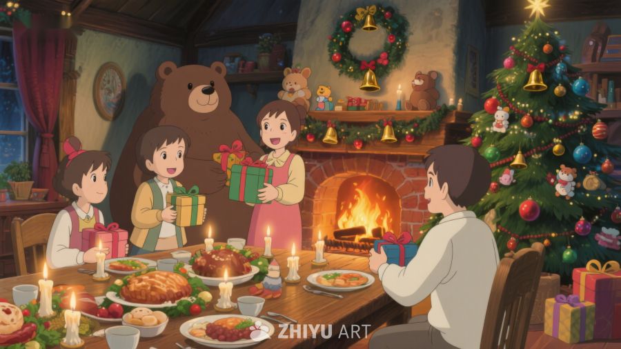 温馨圣诞夜，家庭共聚餐 286