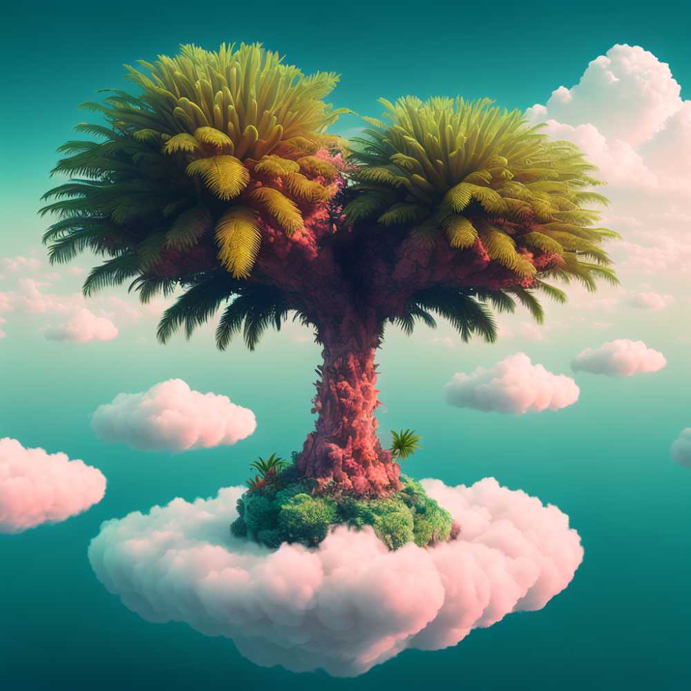 一课绿色棕榈树风景