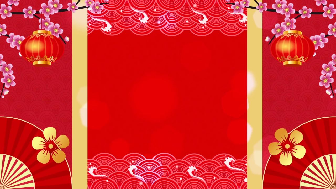 古风背景视频 中国风 意境春天 桃花 水墨 106