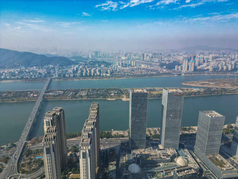 湖南长沙城市风光航拍摄影图