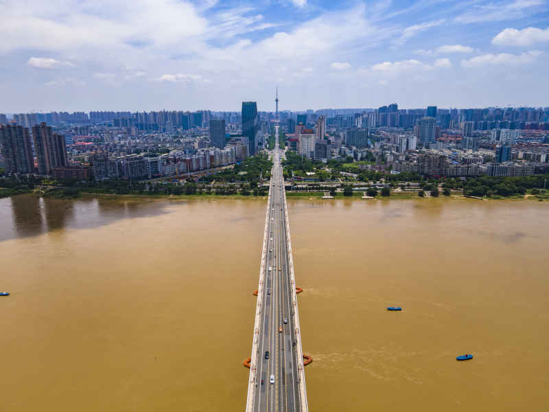 湖南株洲城市风光航拍