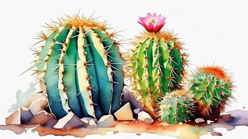 仙人掌自然植物插画 64