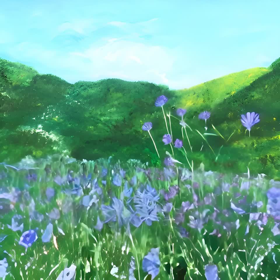 前景是一片紫色的花海，花朵盛开，颜色从浅紫色到深紫