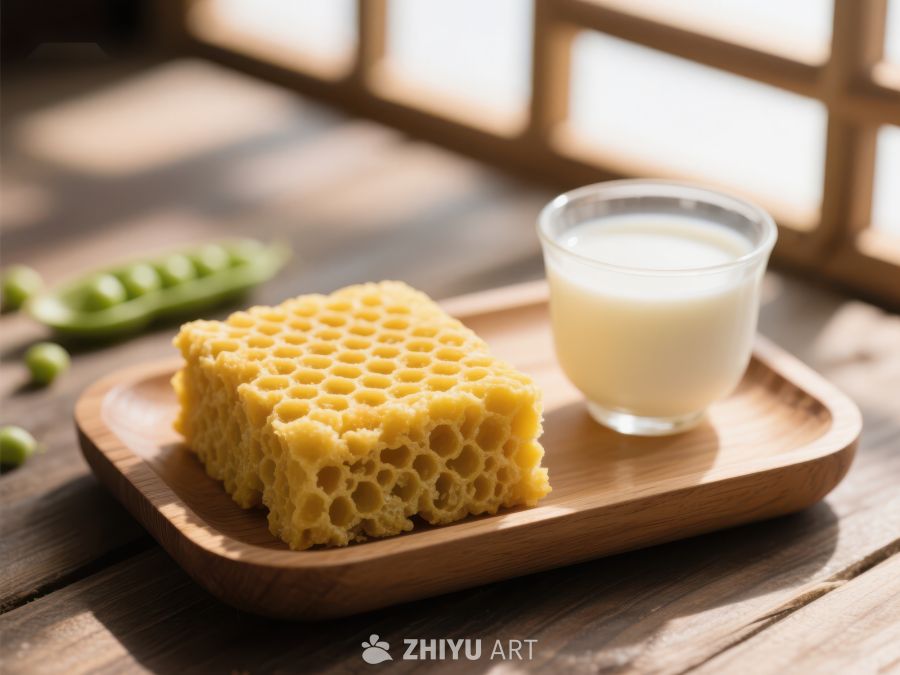 蜂窝糕与牛奶的温馨早餐 257