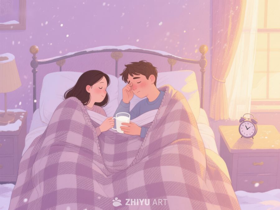 温馨床榻共饮热茶 734