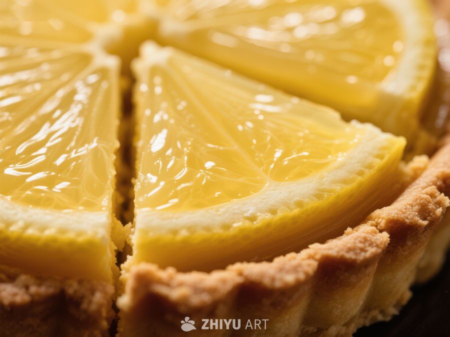 柠檬切片挞的特写