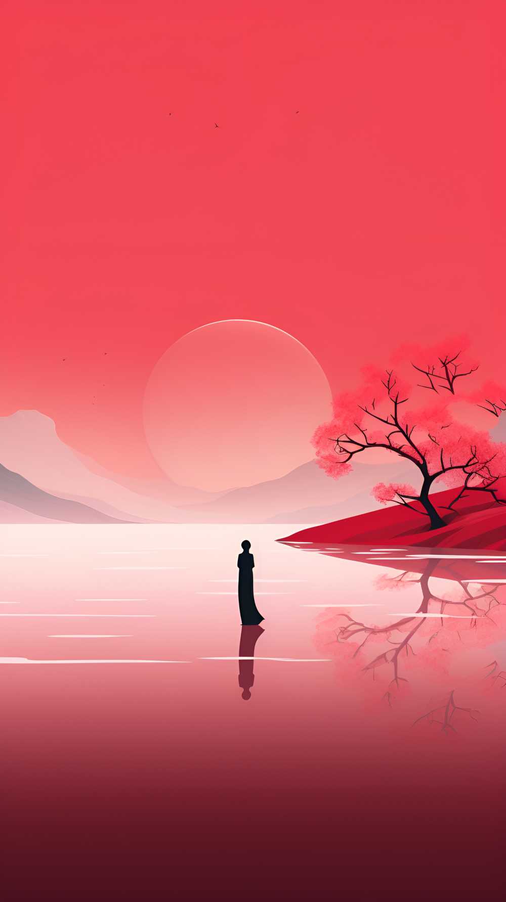 红色唯美背景意境