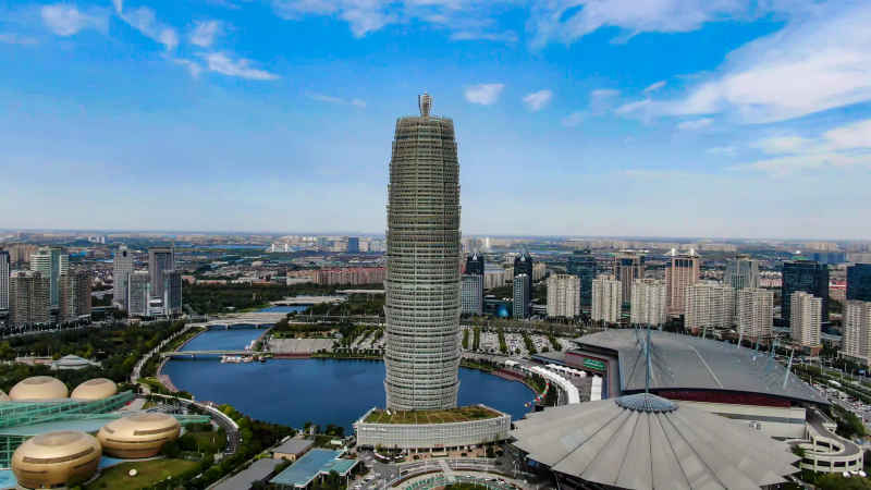 河南郑州城市风光航拍摄影图