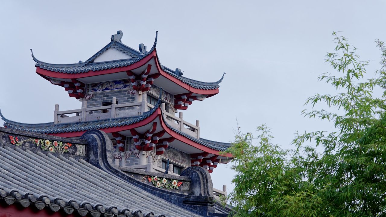 广东潮州古城城市建筑风光