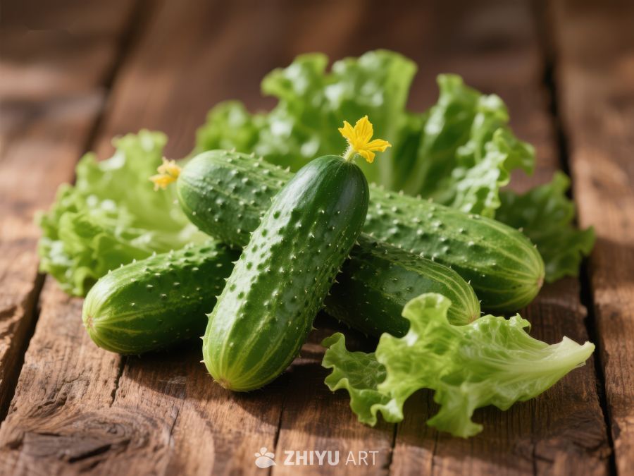 新鲜黄瓜与生菜的组合 248