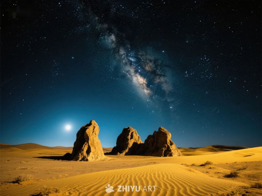 沙漠夜景与银河 91