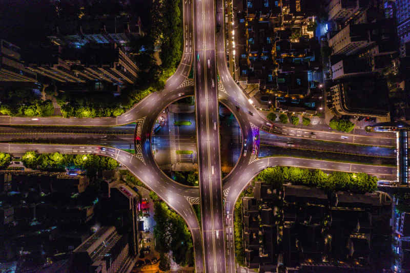 航拍 浙江 杭州 城市 夜景