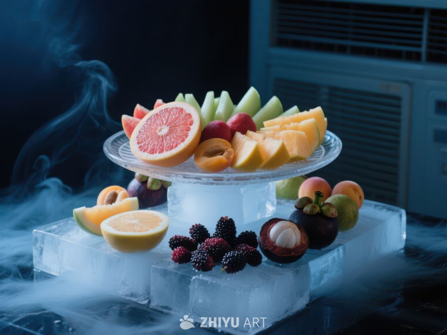 冰块上的水果拼盘 16