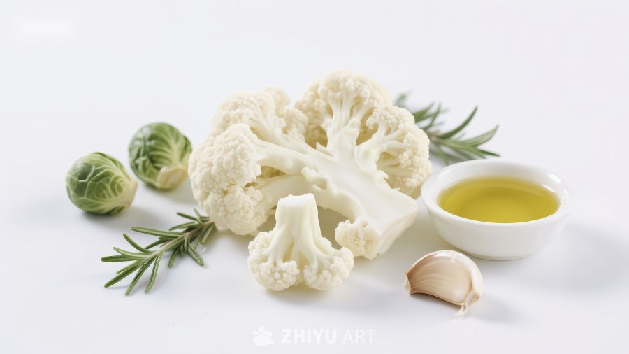 新鲜花椰菜与香料橄榄油