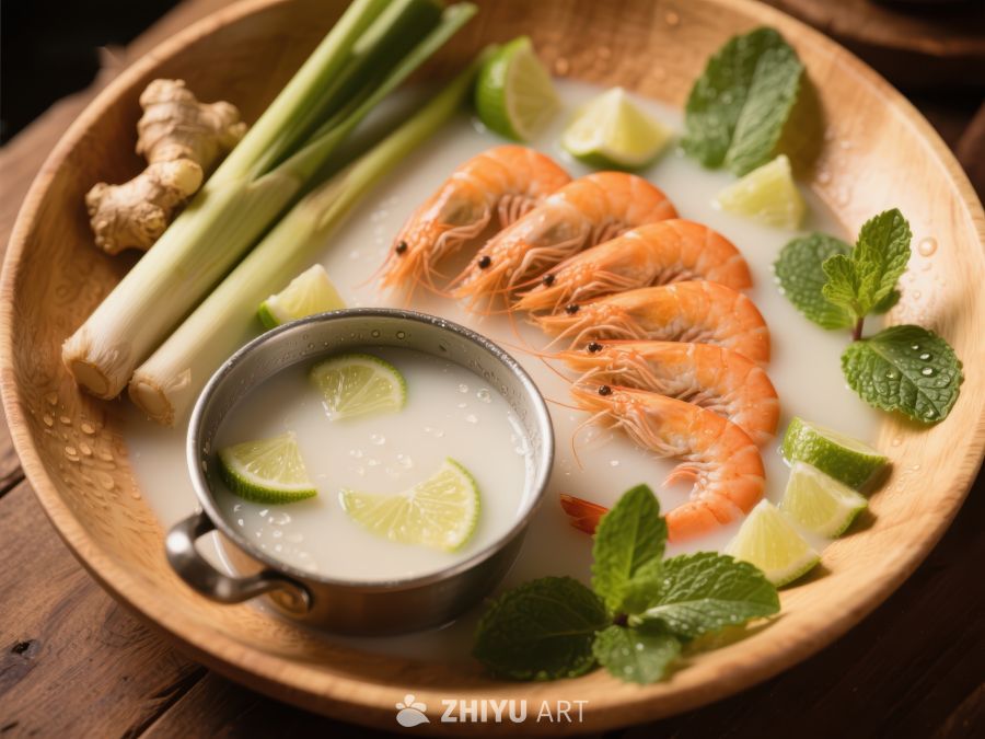 泰式海鲜汤配虾与香料 681