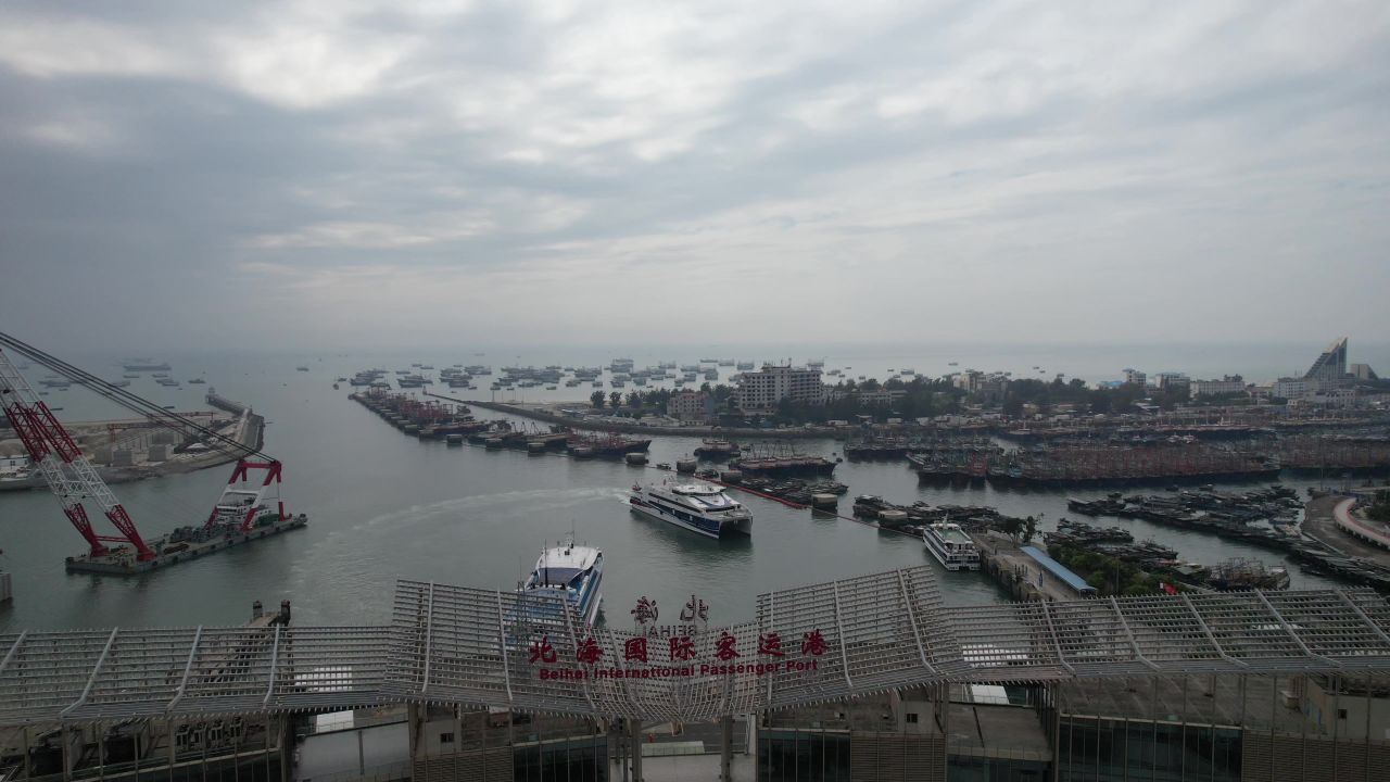  广西北海国际客运港航拍
