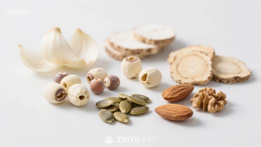 多种干果与坚果的组合展示