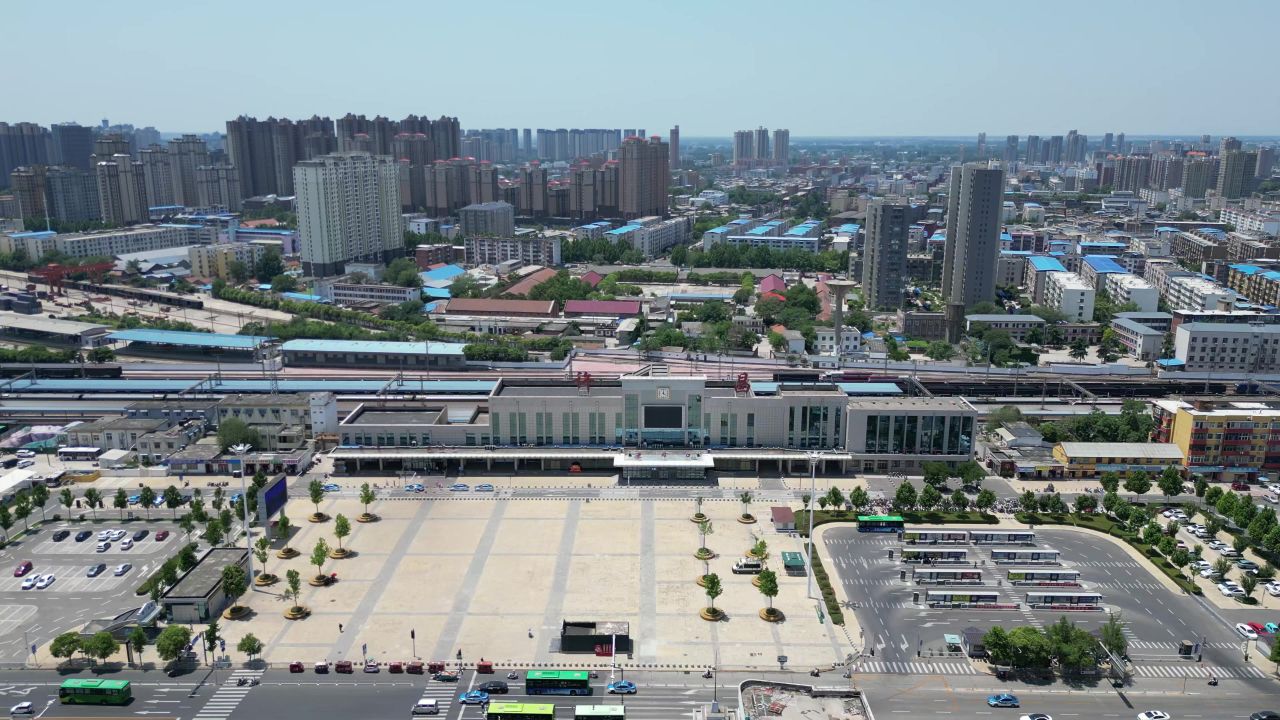 河南许昌城市风光地标建筑航拍 