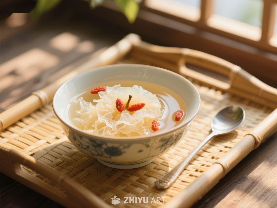 银耳莲子羹，清新养颜美食 1105