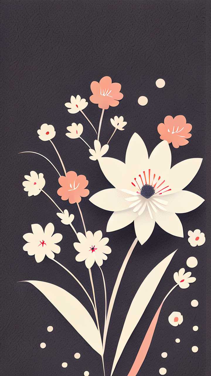 唯美小花朵插画