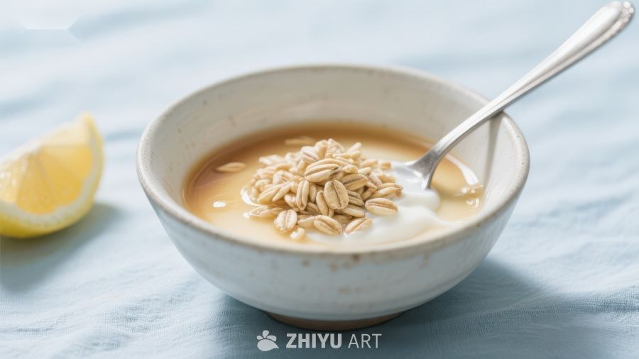 燕麦酸奶碗配柠檬
