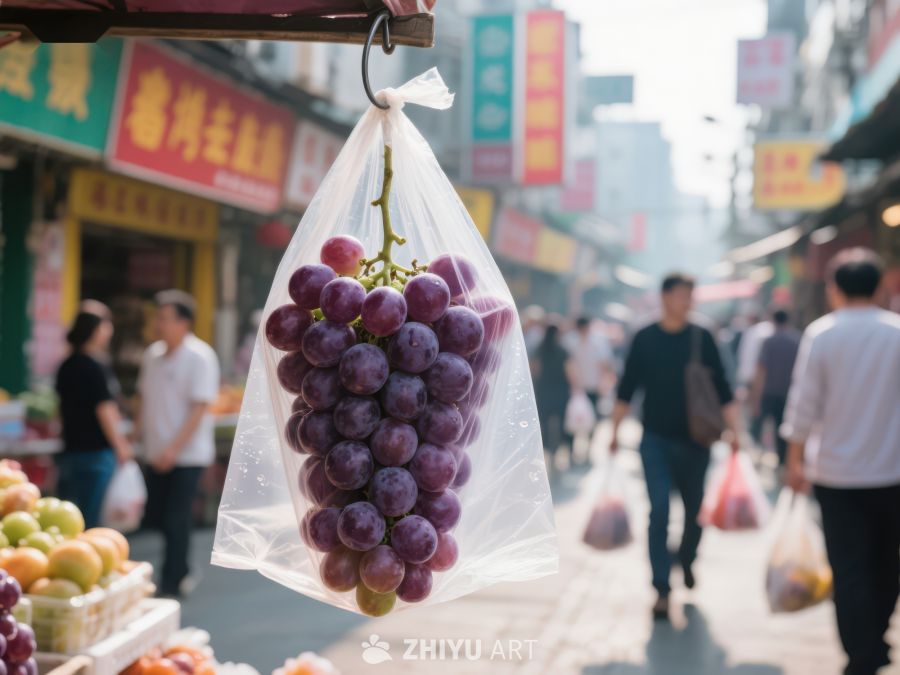 街头市场上的葡萄特写 323