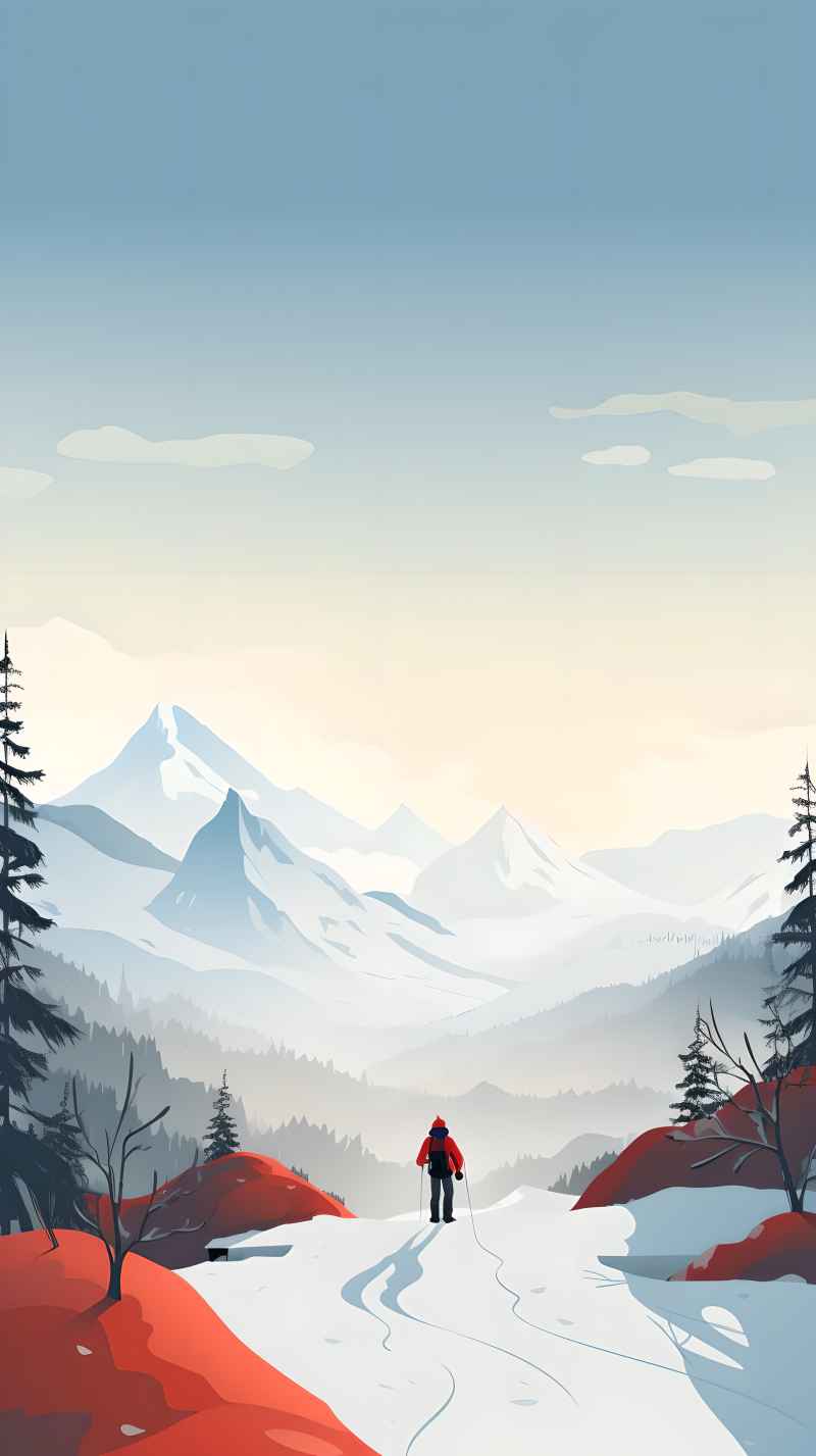 冬季唯美雪景创业插画 3