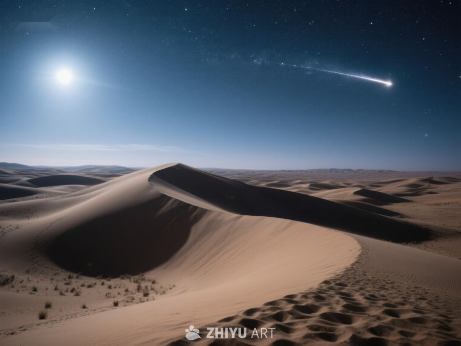 沙漠夜景：流星划过星空 68