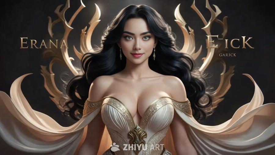 一位三十多岁的女性，有着乌黑的卷发和白皙的皮肤，身