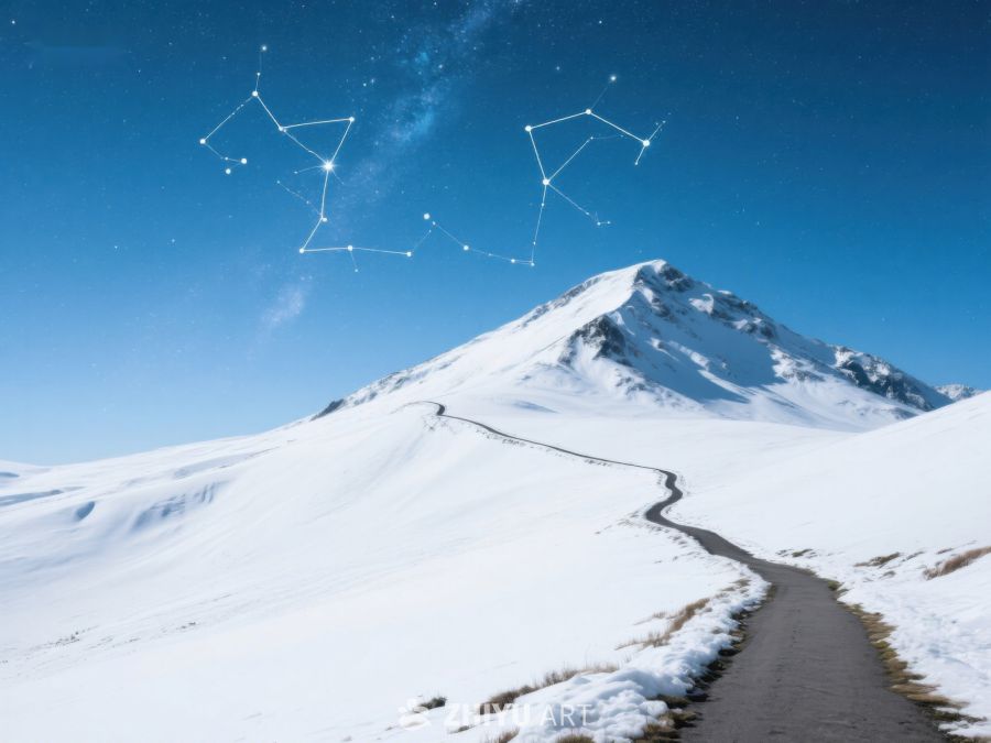 雪山小径与星空星座 238