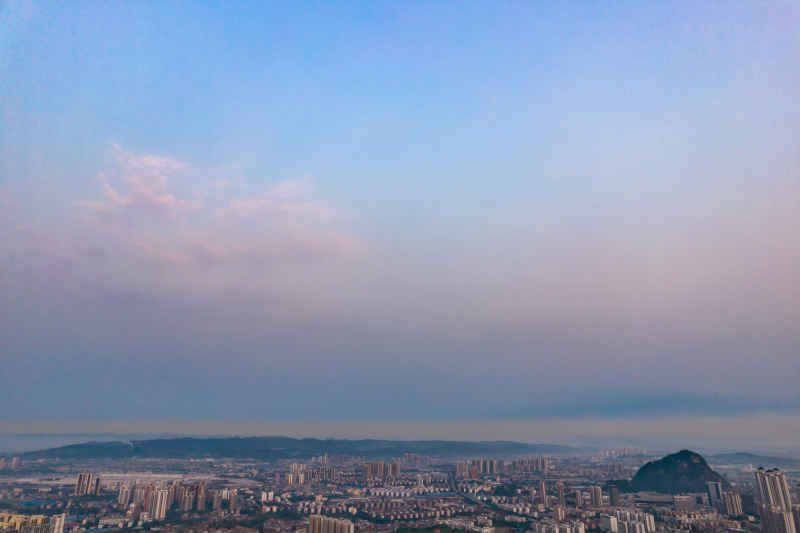 柳州城市清晨风光航拍