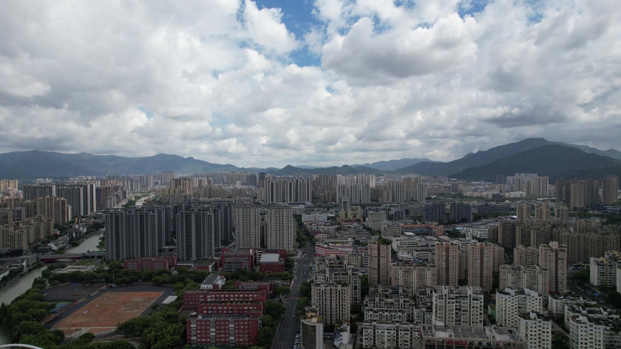 浙江温州城市建设航拍 
