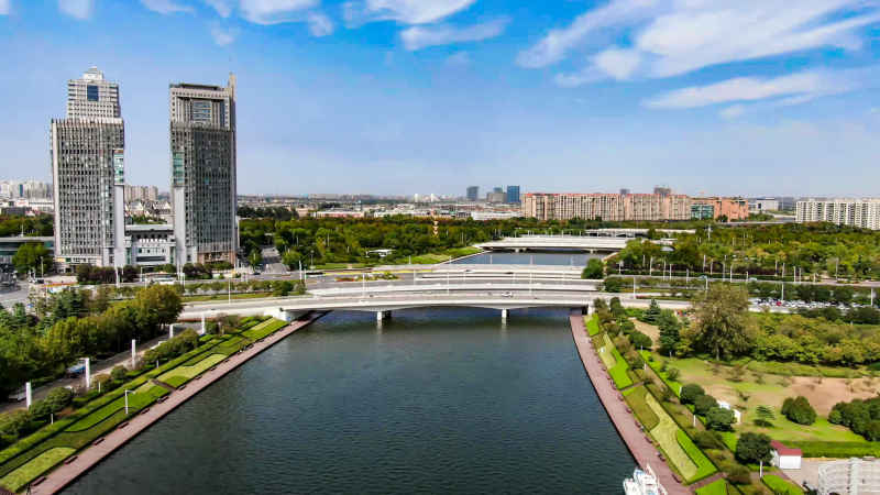 河南郑州城市风光航拍摄影图